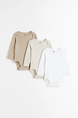 3-pack Long-sleeved Cotton Bodysuits