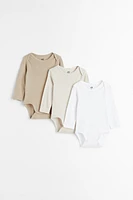 3-pack Long-sleeved Cotton Bodysuits