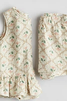 2-piece Muslin Top and Shorts Set