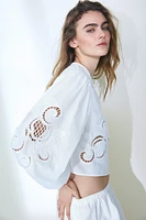 Blouse en coton avec broderie anglaise