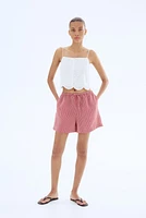 Linen-Blend Drawstring Shorts