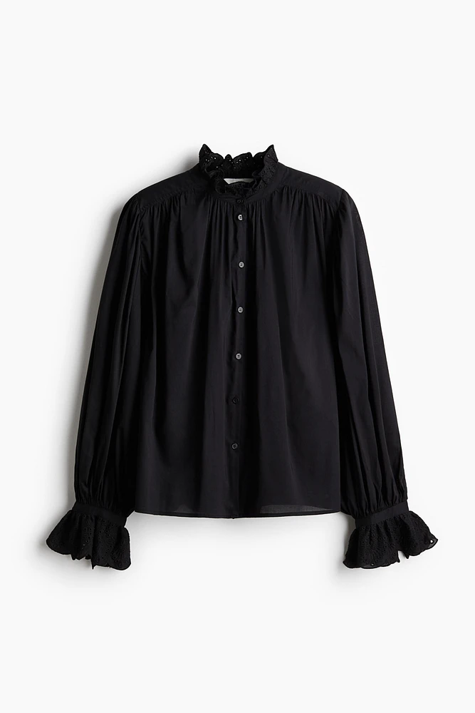 Blouse with Eyelet Embroidery