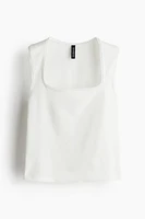 Picot-Trimmed Sleeveless Top