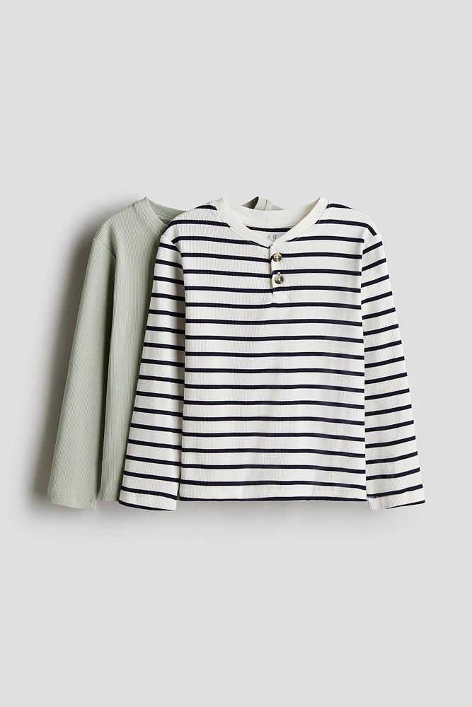 2-pack Ribbed Henley Shirts