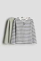 2-pack Ribbed Henley Shirts