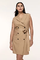 Linen-blend Jacket Dress