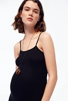 MAMA Rib-Knit Strappy Dress
