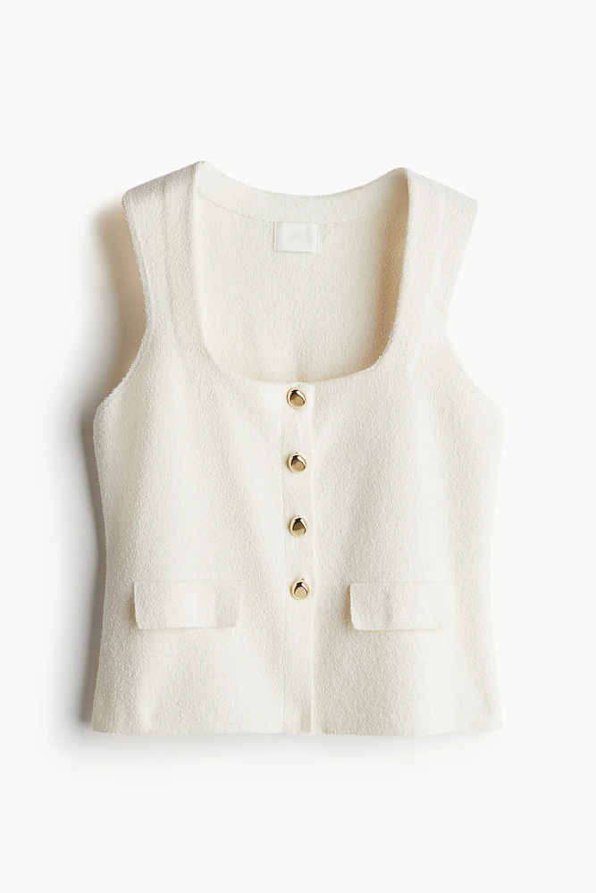 Gilet sans manches en fin tricot