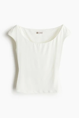 Ballerina-neckline Top