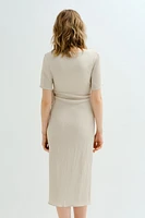 MAMA Crinkled Wrap Dress