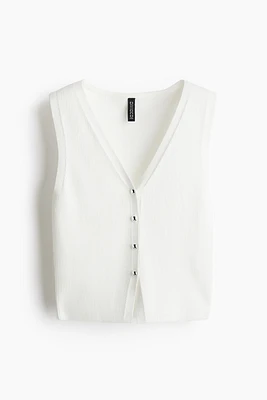 Button-Front Sweater Vest