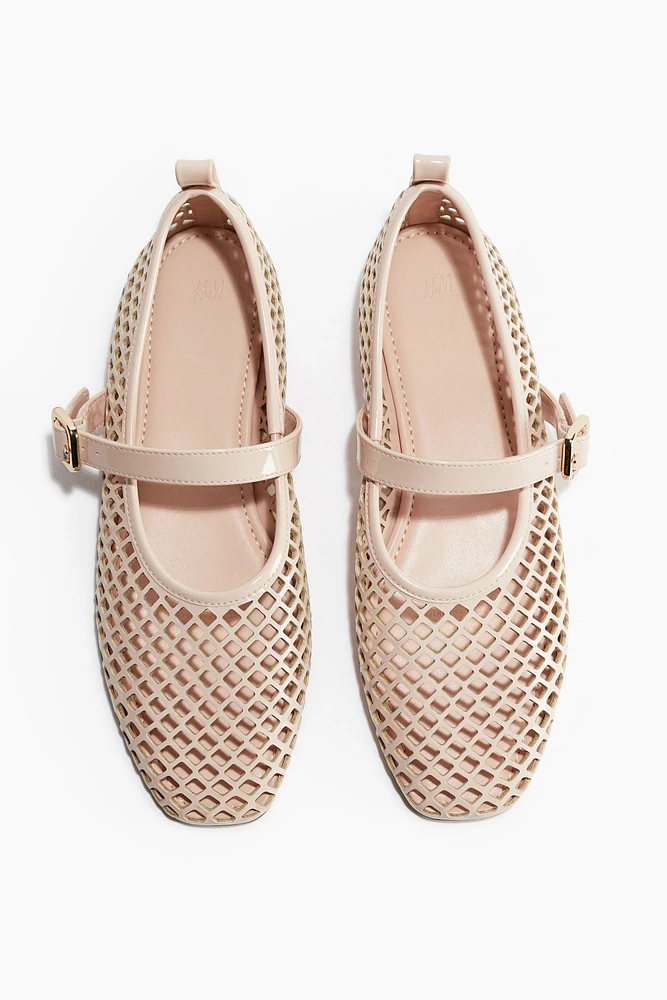 Perforated Mary Jane Ballet Flats
