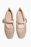 Perforated Mary Jane Ballet Flats