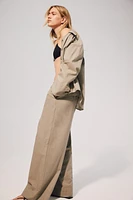 Wide-leg Linen-blend Pants