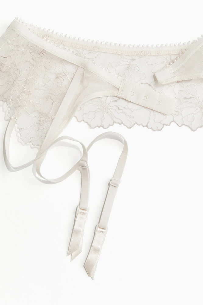 Embroidered Garter Belt