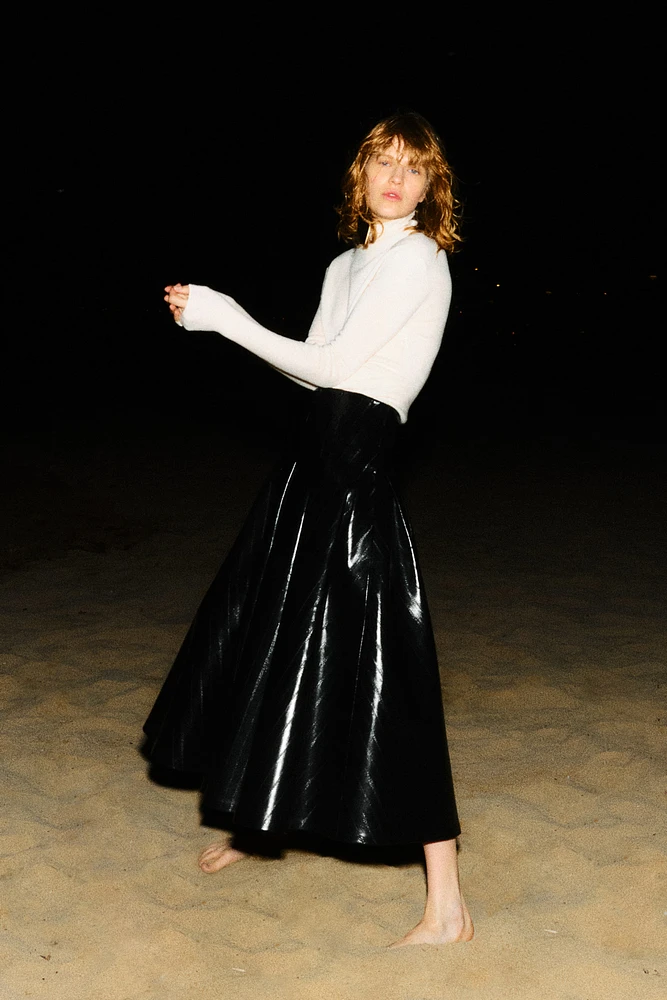 Flared Coated Skirt