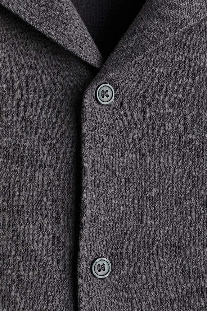 Chemise classique en jersey avec col cubain