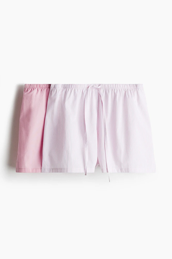 2-pack Cotton Poplin Pajama Shorts