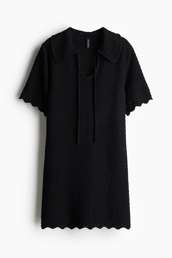 Pointelle-Knit Dress