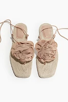 Appliquéd Espadrille Sandals