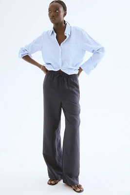 Linen-Blend Pants