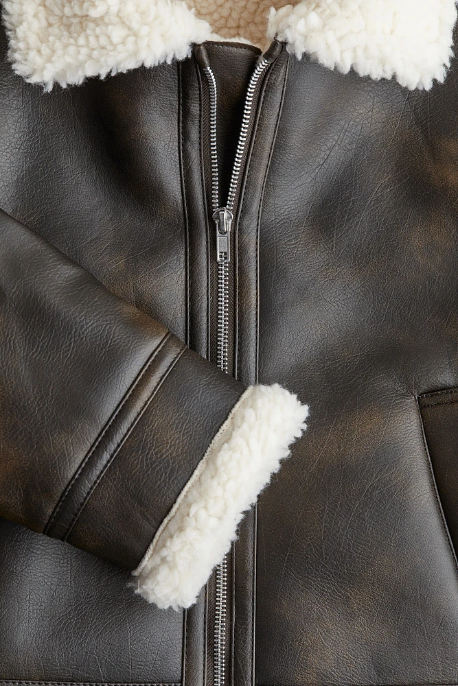 Pile-Detail Jacket