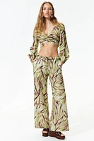 Wide-Leg Drawstring Pants