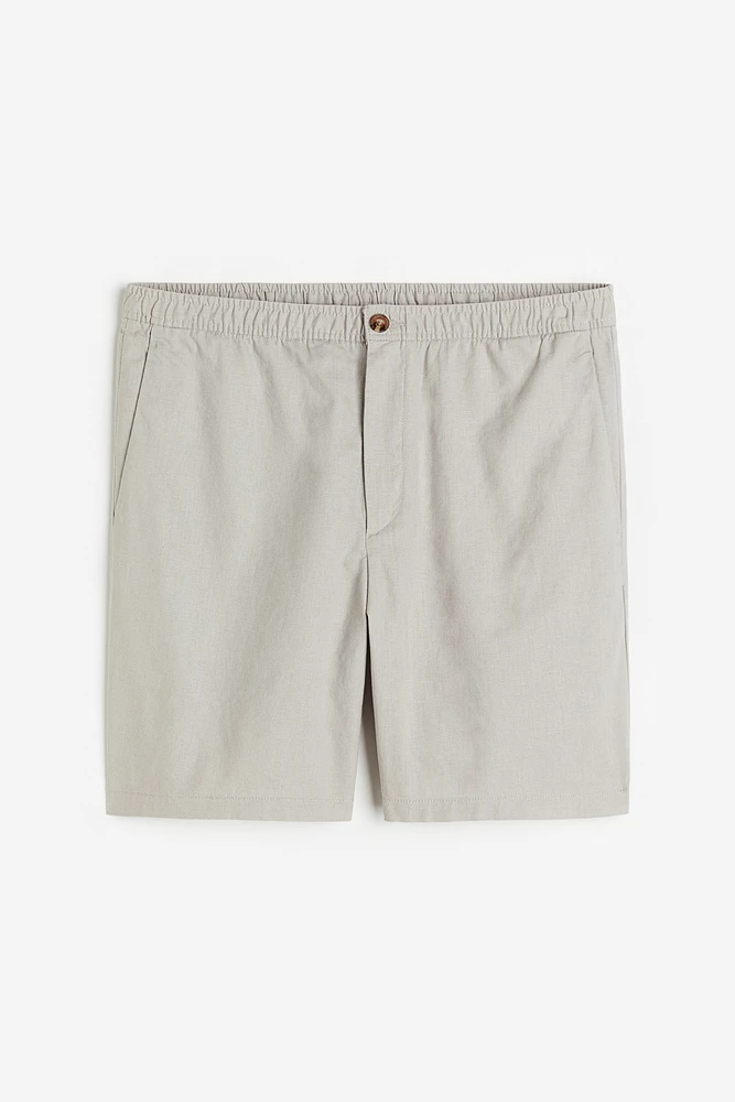 Regular Fit Linen-blend Shorts