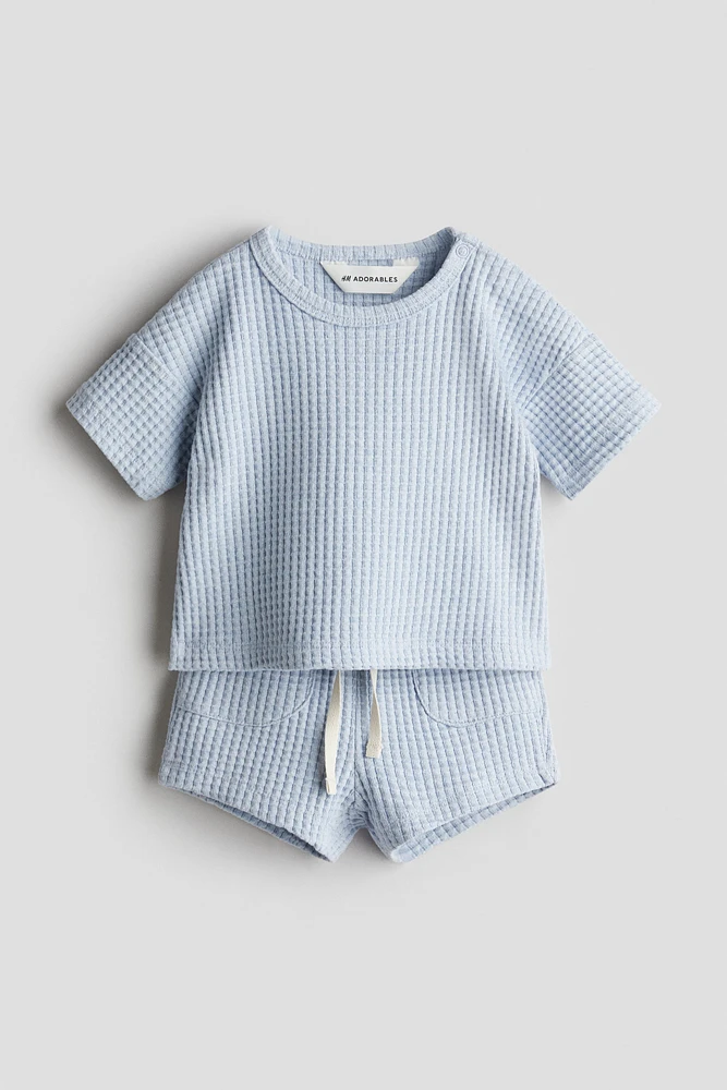 Ensemble 2 pièces en coton gaufré