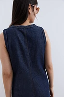 Button-Front Denim Dress