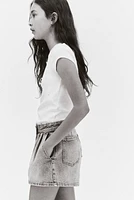 Pleated Denim Skort