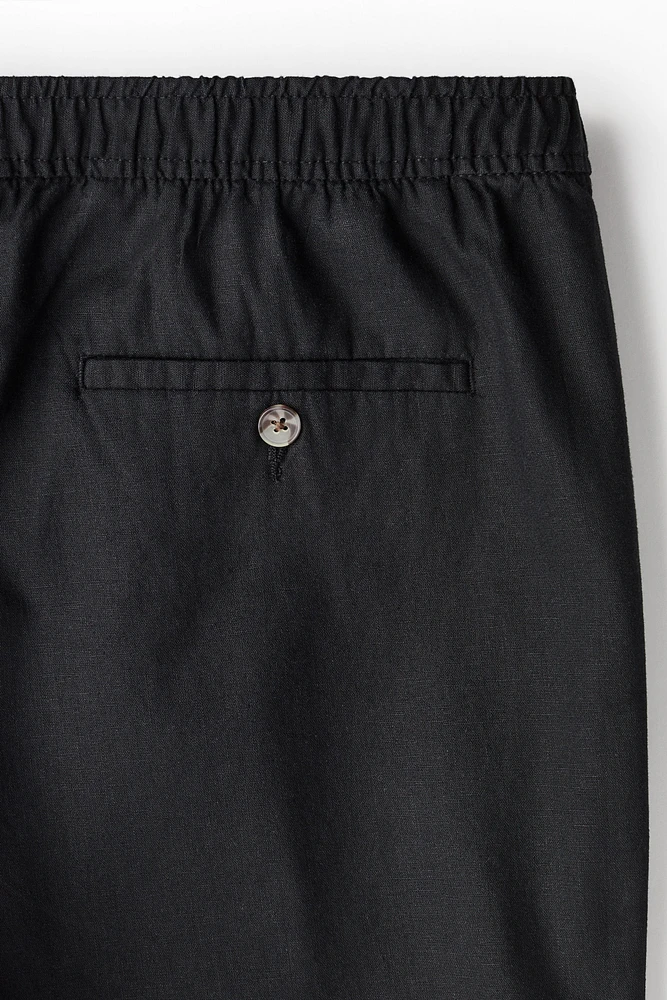 Regular Fit Linen-blend Shorts