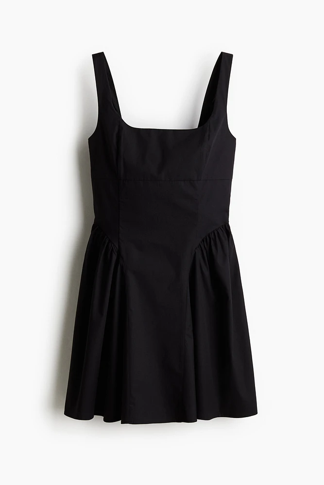 Open-Back Poplin Dress