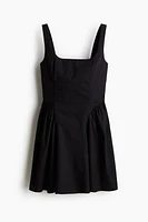 Open-back cotton poplin dress