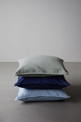 Housse de coussin en lin mélangé