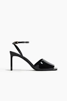 Square-Toe Heeled Sandals