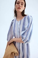 Linen-blend dress
