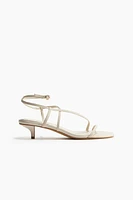 Kitten-Heeled Leather Sandals
