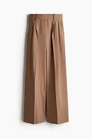 Wide-Leg Linen-Blend Pants