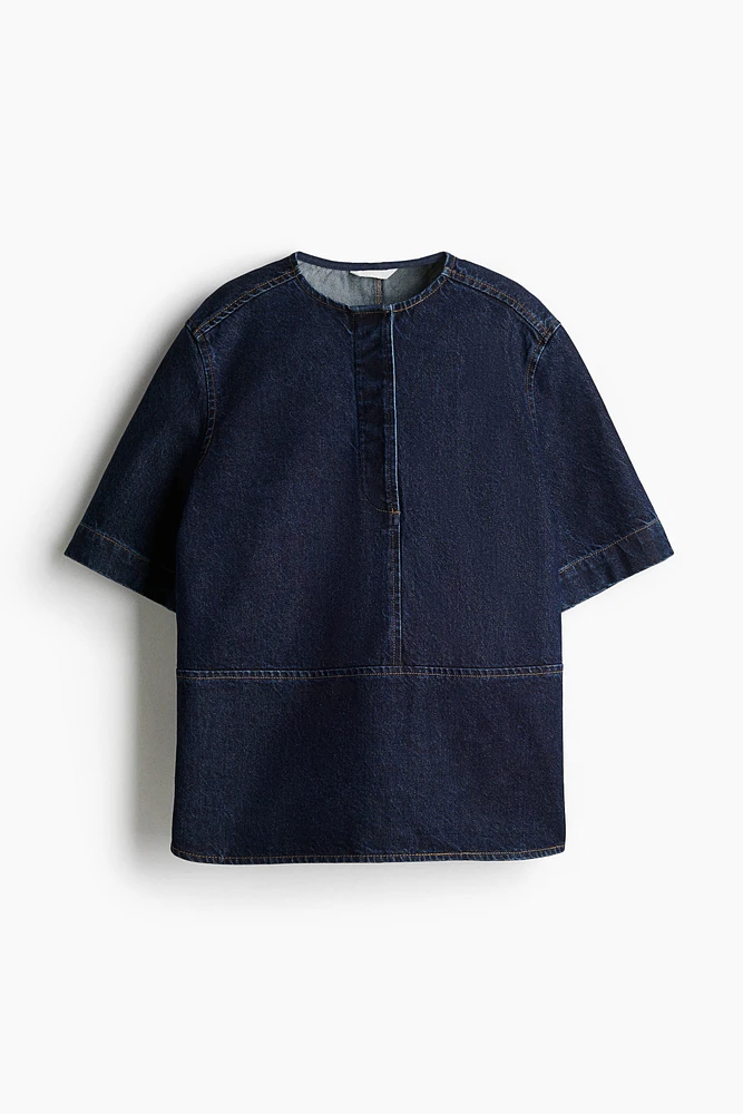 Top popover en denim