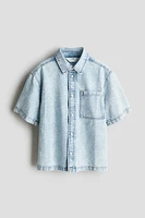 Chemise à manches courtes en denim