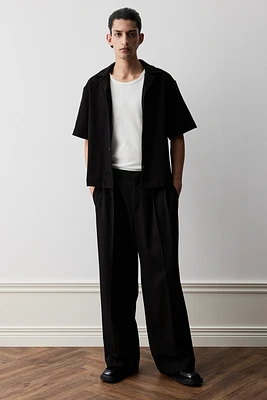 Chemise texturée Coupe Flottante avec col cubain