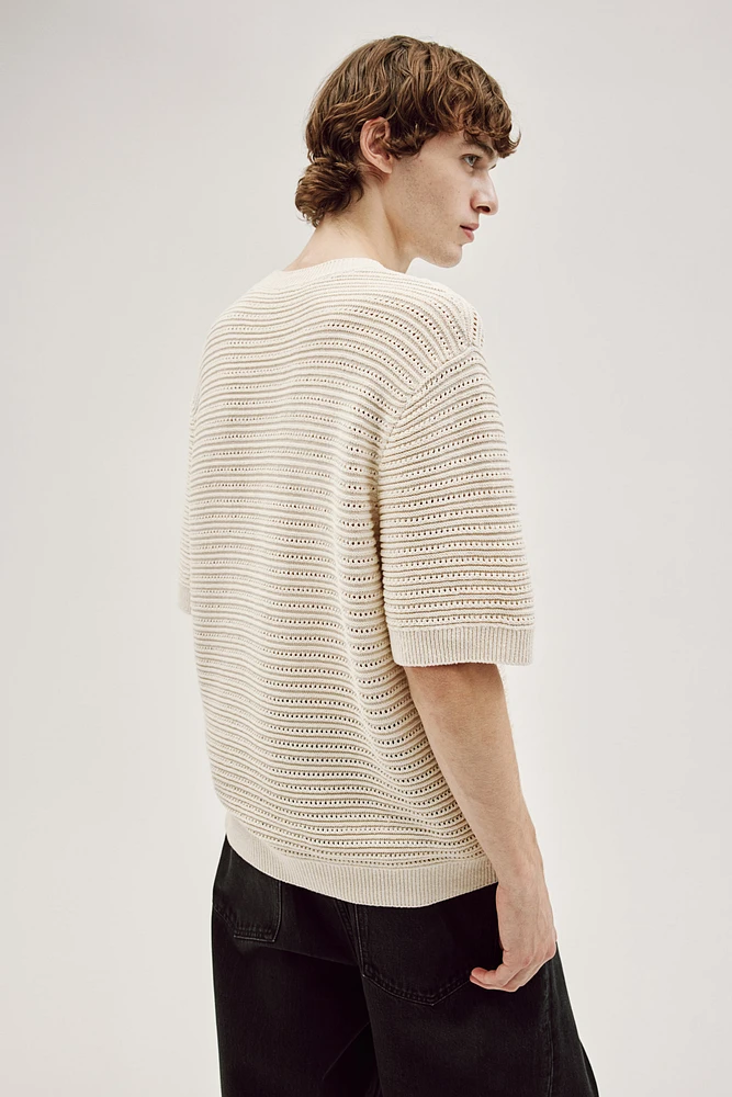 Regular Fit Pointelle-Knit T-Shirt