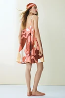Linen-Blend Mini Dress