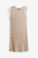 Crochet-look Knit Dress