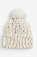 Cable-knit Pompom Hat