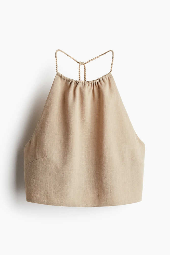 Drawstring Halterneck Top