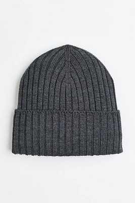 Rib-knit Wool Hat