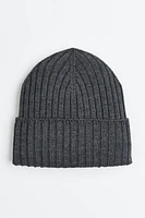 Rib-knit Wool Hat