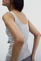 Ribbed Button-top Tank Top